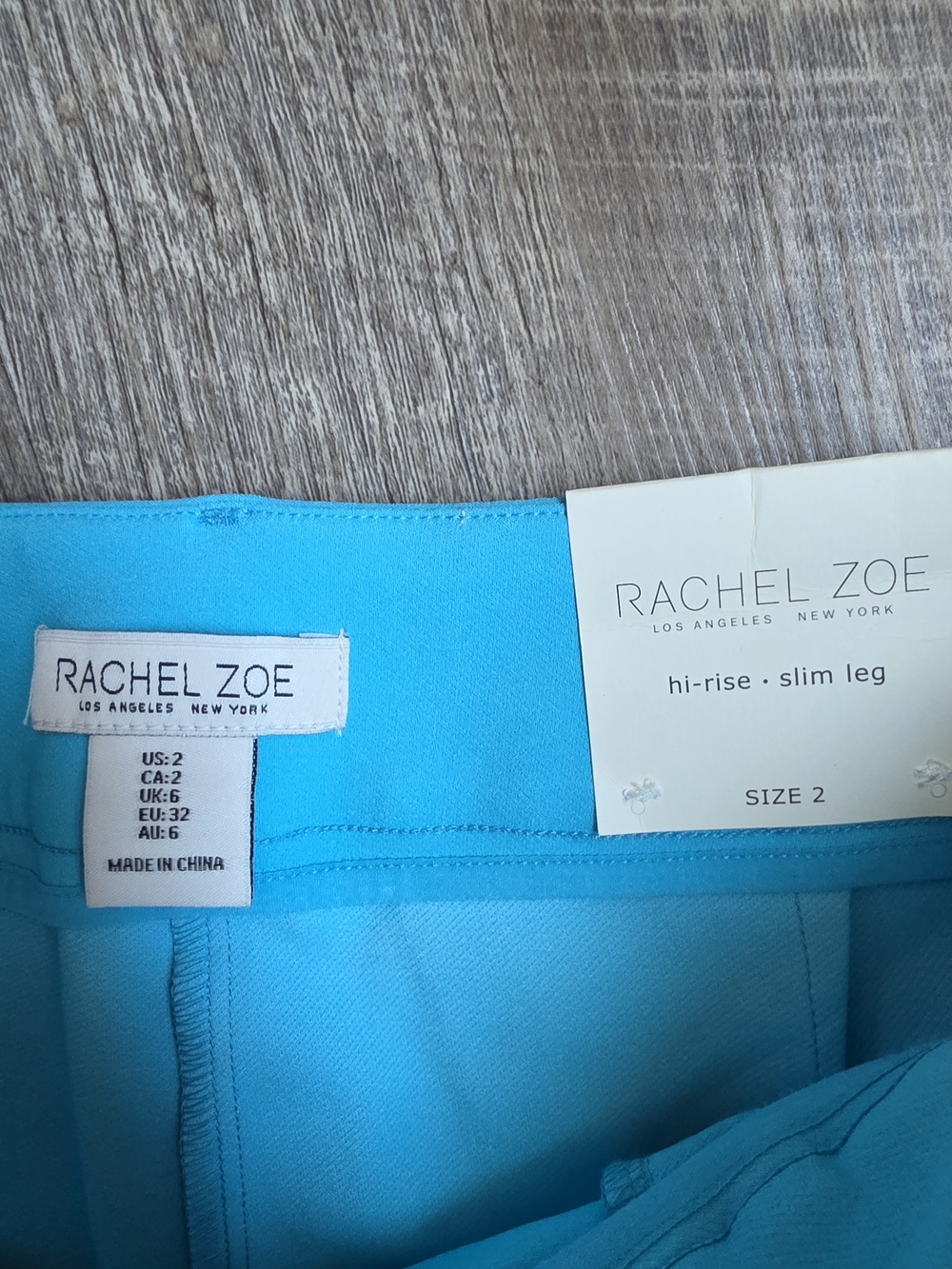 Rachel Zoe Bright Turquoise Straight-Leg Pants - Picture 5 of 7